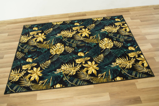 Dywan w Liście Palmy Monstera Gold Green