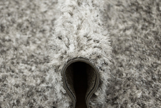 Dywan Shaggy Puffy P591 Anthracite White Antracyt Biel