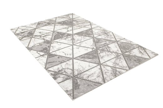 Dywan Felix 9711A white/m.grey Lśniący Marmur Szary Krem Srebrny Romby