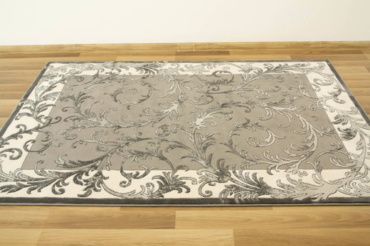 Dywan Galya K4084G grey/grey Szary Krem Srebrny Liście