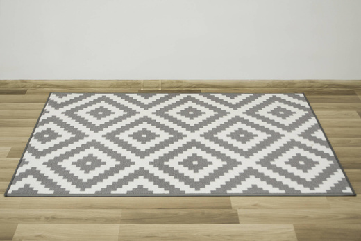 Antypoślizgowy Skandynawski Dywan Romby Szare