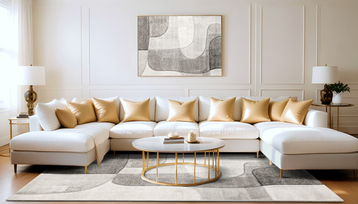 Dywan Kandy N381A l.grey/d.grey Szary Krem Fryz