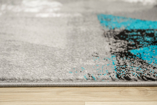 Chodnik Victoria B885Ad.g Trójkąty Turkus Szary Przecierany szerokość 80 cm