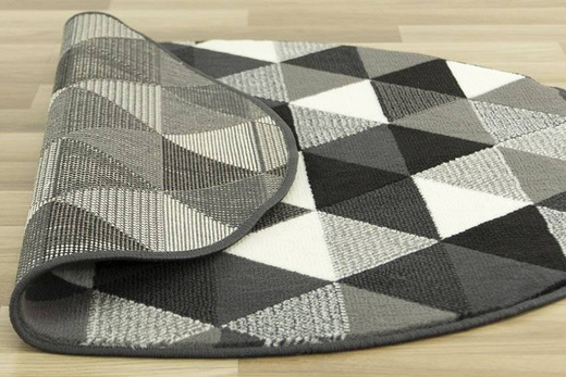 Okrągły Dywan Luna 503430/56911 trójkąty grey