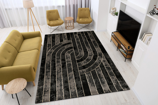 Dywan Kashmir KR158S BlackK/Gold Czarny Złoty Geometria