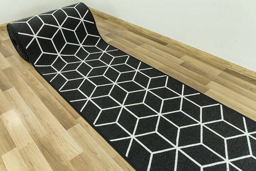 Antypoślizgowy chodnik cubes 29 czarny szerokość 100 cm