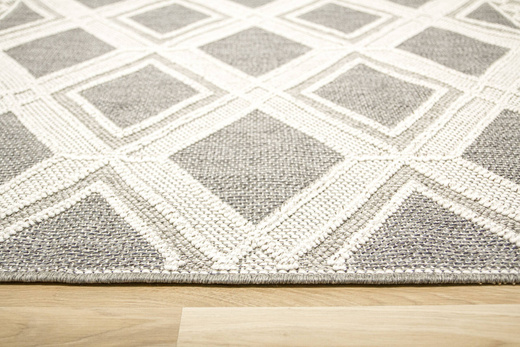 Dywan Pętelkowy Panorama 8321 l.grey/d.grey Szary Krem Romby