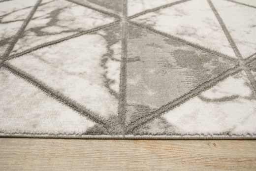 Dywan Felix 9711A white/m.grey Lśniący Marmur Szary Krem Srebrny Romby