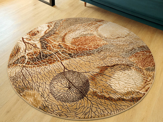 Okrągły Wełniany Dywan Isfahan Bellona Bursztyn