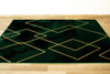Dywan Diamond K4421Y green Ciemna Butelkowa Zieleń Złoty Romby