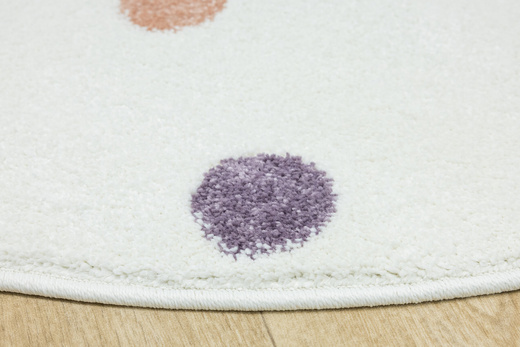 Okrągły Dywan Lima C275A cream/lila Krem Kropki