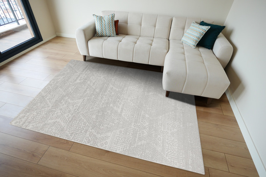 Dywan Sznurkowy Haga 04196A cream/l.grey Szary Krem Ornament Romby Outdoor