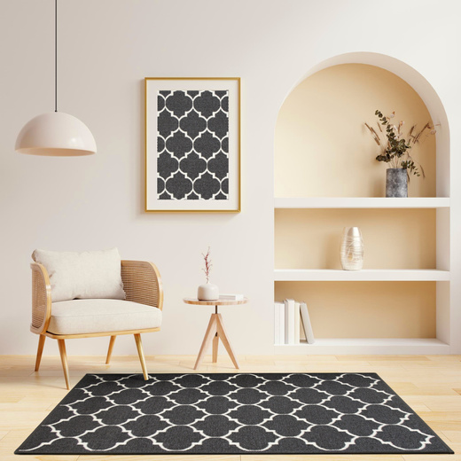 Antypoślizgowy chodnik clover koniczyna ciemny szary szerokość 80 cm