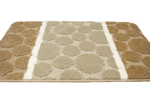 Komplet 3-częściowy Łazienkowy Siena Beige Beżowy Kropki Paski