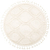 Okrągły Dywan Berber 7063 ivory krem Łezki 3D  z frędzlami 
