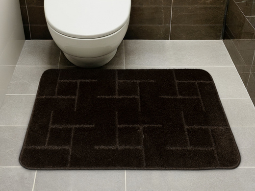 Dywanik Łazienkowy Teramo Wenge Brąz Kwadraty