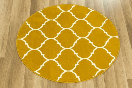 Okrągły Dywan Luna 502682/89955 musztardowa koniczyna
