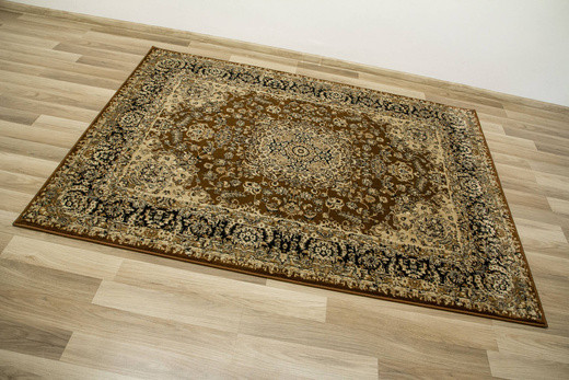 Dywan Super Rose 3544A brown/black Ornament Brąz Beż Czerń