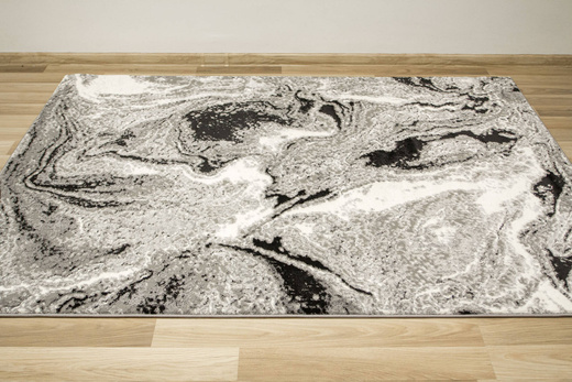 Lśniący Dywan Allora Plus E844A grey Szary Czarny Marmur Beton