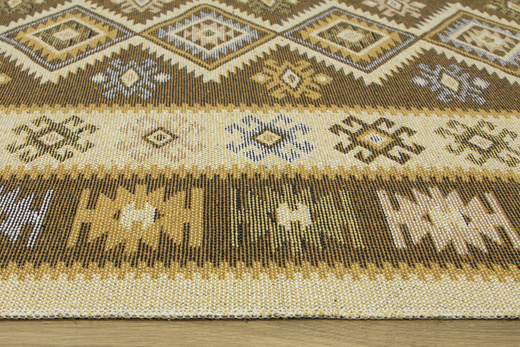 Dwustronny Dywanik Chodniczek Kilim Romby Miód