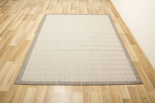 Dywan Dwustronny Sznurkowy Brussels 205014/10010 Silver Romby Kratka Outdoor