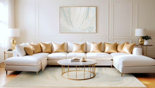 Lśniący Dywan Allora Plus G379A cream/blue Beż Krem Turkus Linie