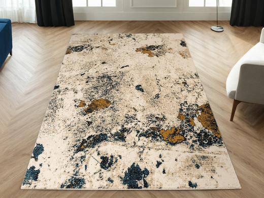 Wełniany Dywan Isfahan Clario Krem Marmur Terrazzo Beż