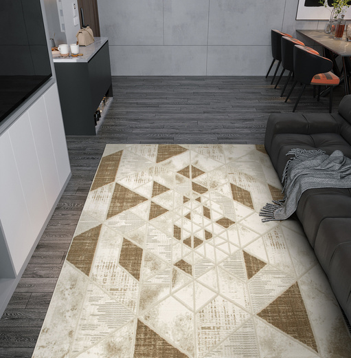 Dywan Garda P563B Beż Brąz Szary Romby