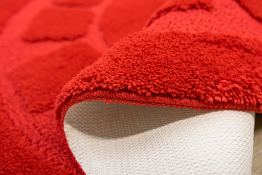 Dywanik Okrągły Łazienkowy Antypoślizgowy Ocean Czerwony