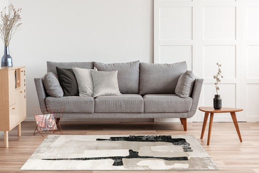 Dywan Kashmir KR204S Vizon/Black Beż Czarny Złoty Tynk