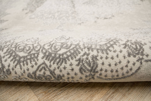 Lśniący Dywan Allora Plus F345A grey Srebrzysty Szary Ornament