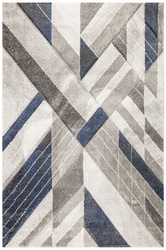 Dywan Kandy N405A l.grey/navy Szary Granatowy Geometria Romby Fryz