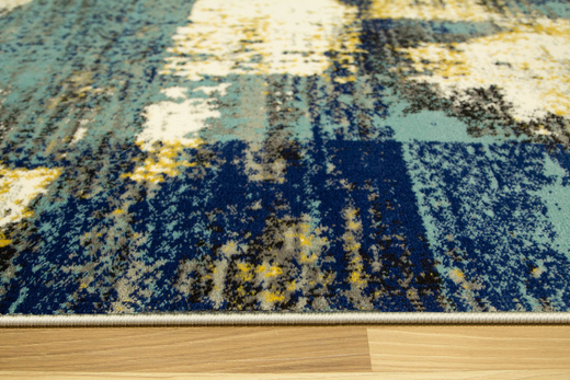 Dywan Victoria 7561A cream/blue Abstrakcyjny PrzecieranyKrem Turkus Żółty