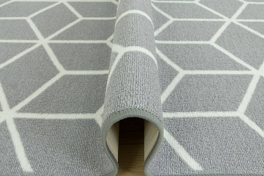 Antypoślizgowy chodnik cubes 19 jasny szary guma szerokość 120 cm