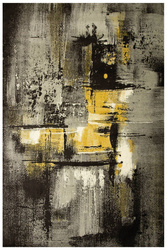 Dywan Victoria 7657A grey/antracyt Abstrakcyjny Przecierany Antracyt Żółty