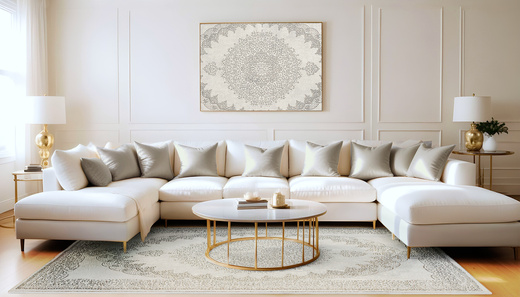 Lśniący Dywan Allora Plus F345A grey Srebrzysty Szary Ornament