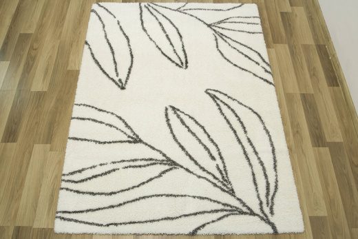 Dywan Shaggy 74303/960 Lille Krem Szary Liście