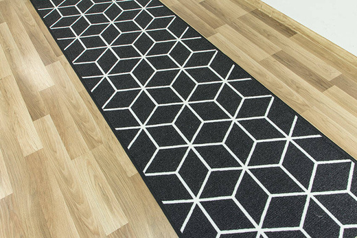 Antypoślizgowy chodnik cubes 29 czarny szerokość 80 cm
