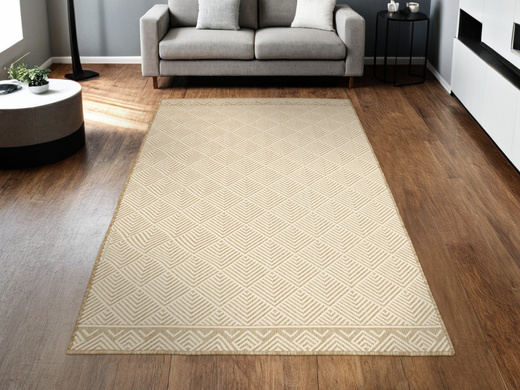 Dywan Dwustronny Sznurkowy Brussels 205740/10610 Linen Beż Krem Romby Outdoor