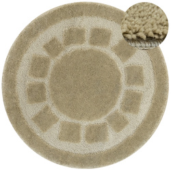 Dywanik Okrągły Łazienkowy Antypoślizgowy Ocean Light Beige Jasny Beż