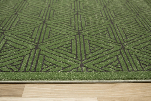 Dywan Teno F0336 Green Geometria Trójkąty Butelkowa Zieleń