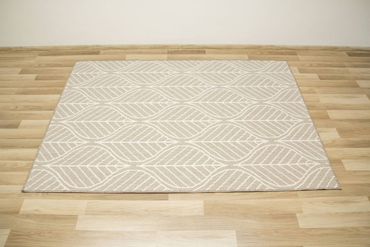 Dywan Dwustronny Sznurkowy Brussels 205647/10610 linen Jasny Beż Krem Listki Outdoor