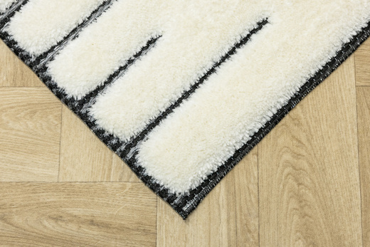 Dywan Shaggy Lula Soft IM43A Black/Bone Romby Krem Czarny Grafit