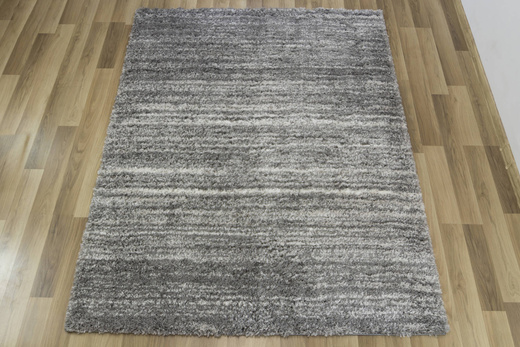 Puszysty Dywan Pulpy Shaggy A534B d.grey/cream Szary Kremowy Paski