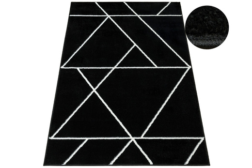 Dywan Lima C877B black/white Czarny Krem Trójkąty