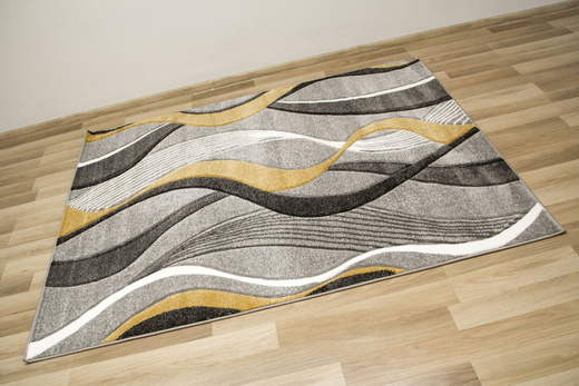Dywan Amelia B178B grey/d.yellow Szary Żółty Wstęgi Fale