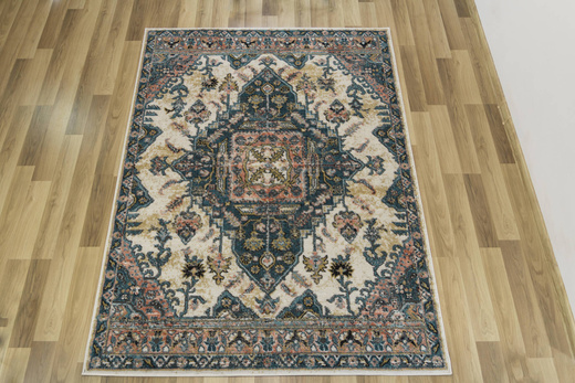 Dywan Lucca 8634A cream/l.grey Ornamentowy Krem Turkus Łosoś