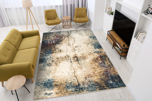 Wełniany Dywan Agnella Isfahan Grado Jasny Beż Abstrakcja