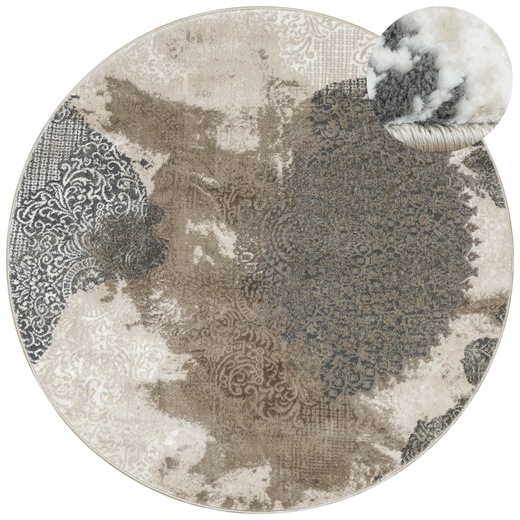 Okrągły Dywan Galya GAK11C grey/brown Beż Szary Boutique