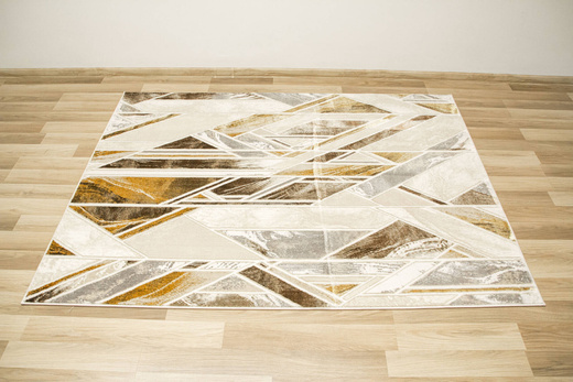 Dywan Elisa PF132 Brown Gold Złoty Brąz Geometria